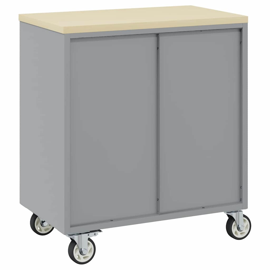 Rolling Workbench Trolley Black and Gray 75 x 45 x 85 cm