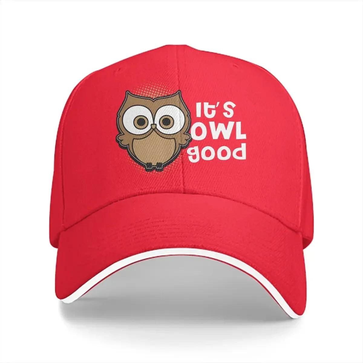 Washed Unisexs Baseball Cap Its Owl Good Sports Snapback Caps Dad Hat Cute Owl Golf Hats One Size
