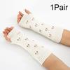 1Pair Fingerless Gloves Half-Finger Hollow Heart Soft Flexible Wool Warm Solid Color Knitted Cold-proof