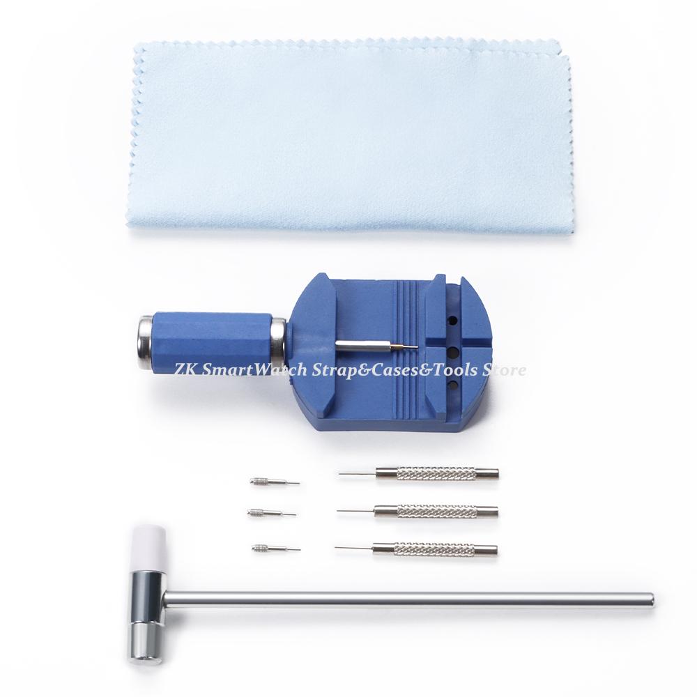 Watch Repair Tool Set Watch Link Band Slit Strap Bracelet Chain Pin Remover Adjuster Tool Kit Clean Cloth Watch Accessories