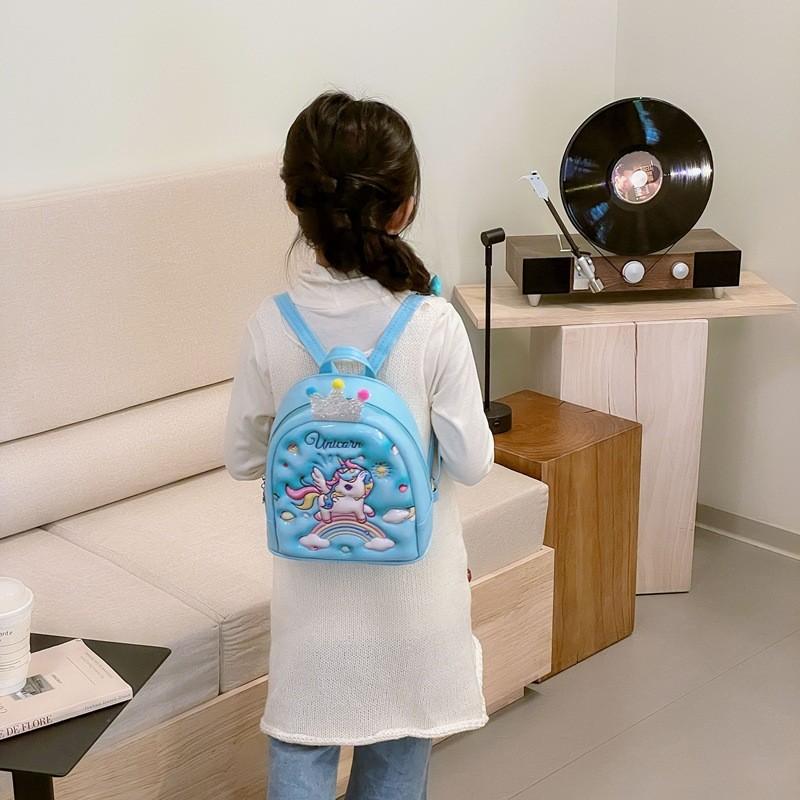 Adorable 3d Cartoon Kids Backpack Dusty Pink Oxford Cloth Breathable School Bag For Ages 3 To 5