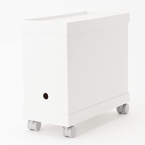 MUJI Recycled Polypropylene File Box Standard Lid with Casters, White Gray, Width 15cm NCE51A3A