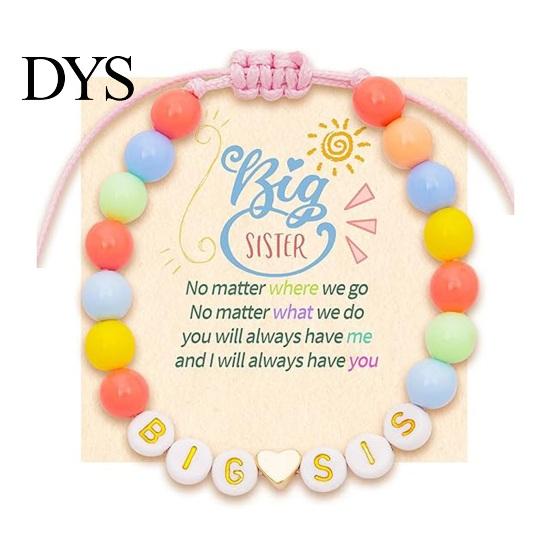 Adjustable Kids Bracelet Sister Friendship Beaded Bohemian Colorful Polymer Clay Beads Big Sis Gift for Women Friends Girls Daily Wear