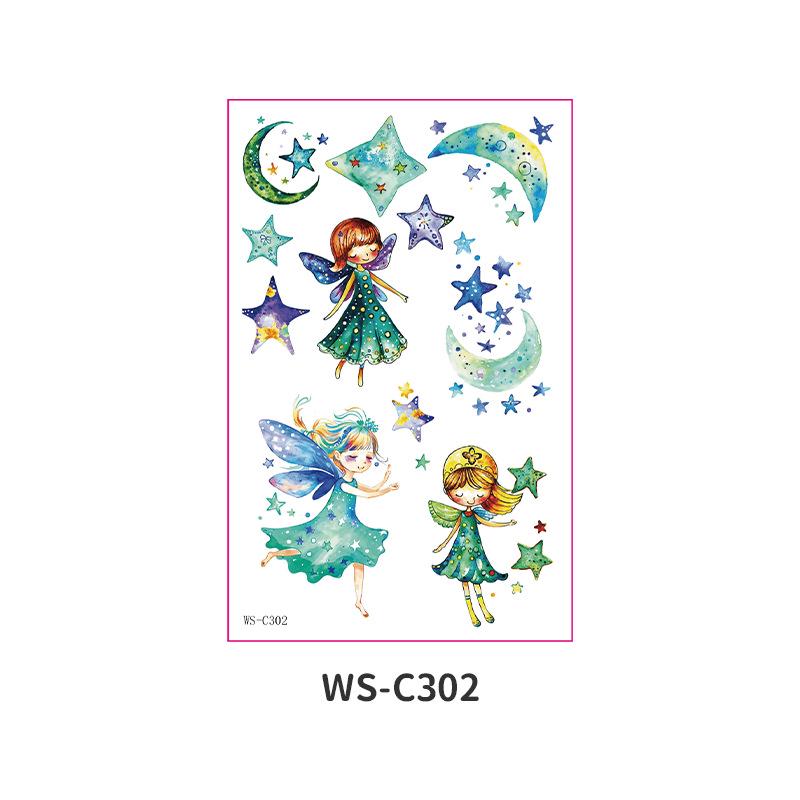 Fairy Tale Glitter Tattoo Stickers: Waterproof Butterfly, Unicorn & Bear Designs