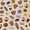 1pc of 3D Relief Nail Stickers Brown Y2K Style Cute Cookies Cake Bread Pizza Cute Food Stickers DIY Nail Stickers Creative Stickers