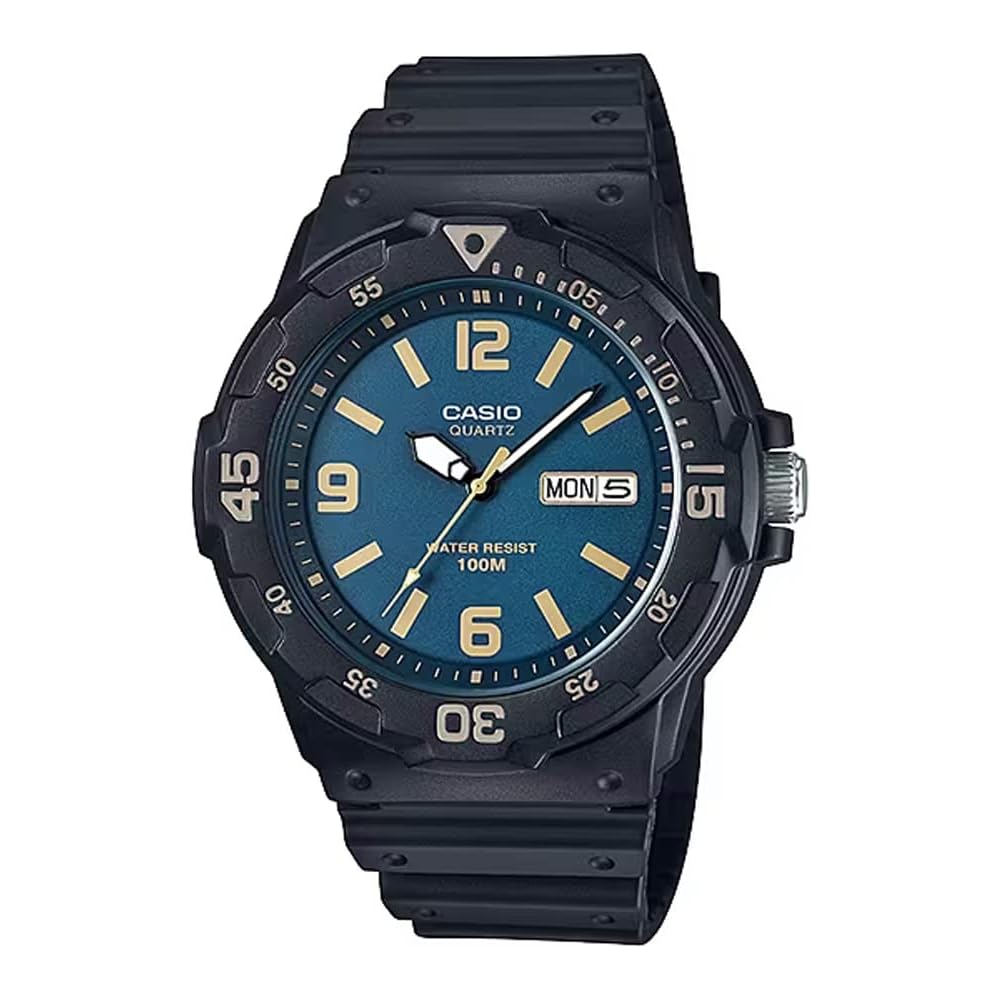 Casio Standard MRW-200H-2B3V Men s Quartz Watch Greenish Blue Dial Water Resistant