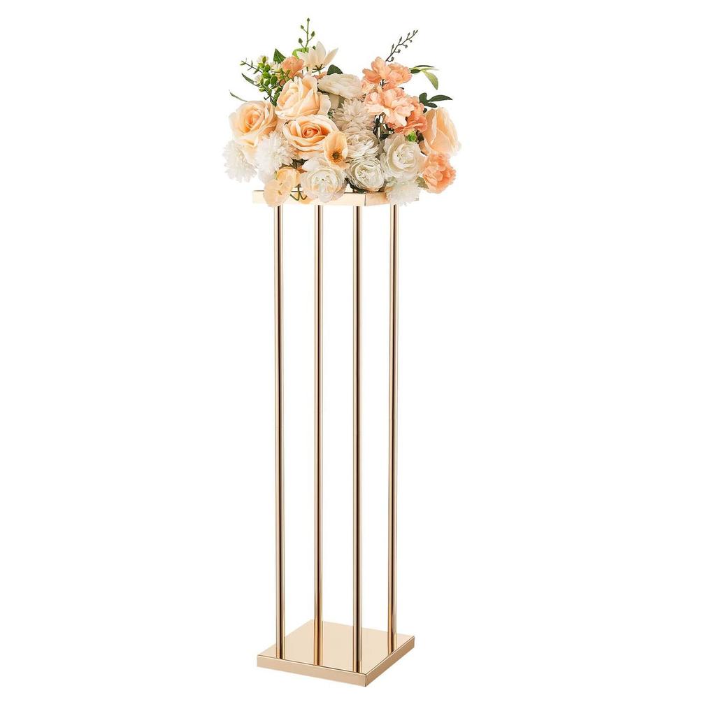 Wedding Flower Stand, 10PCS 80cm Column Flower Stand, Floral Stands with Metal Laminate, Cylindrical Cubic Floral Display Rack for Wedding, Party,