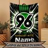 Custom Name Personalized Hannover 96 Football Print Blanket, Home Decor, Bedroom, Sofa, Camping, Couch, Gifts for Birthday Christmas