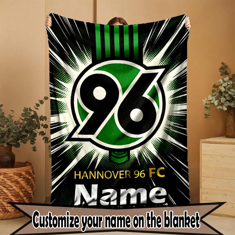 Custom Name Personalized Hannover 96 Football Print Blanket, Home Decor, Bedroom, Sofa, Camping, Couch, Gifts for Birthday Christmas