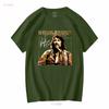 Maglietta Nera in Cotone Vintage Waylon Jennings D76841 vintage Lavata Elasticizzata Morbida Casual Comoda Unisex streetwear