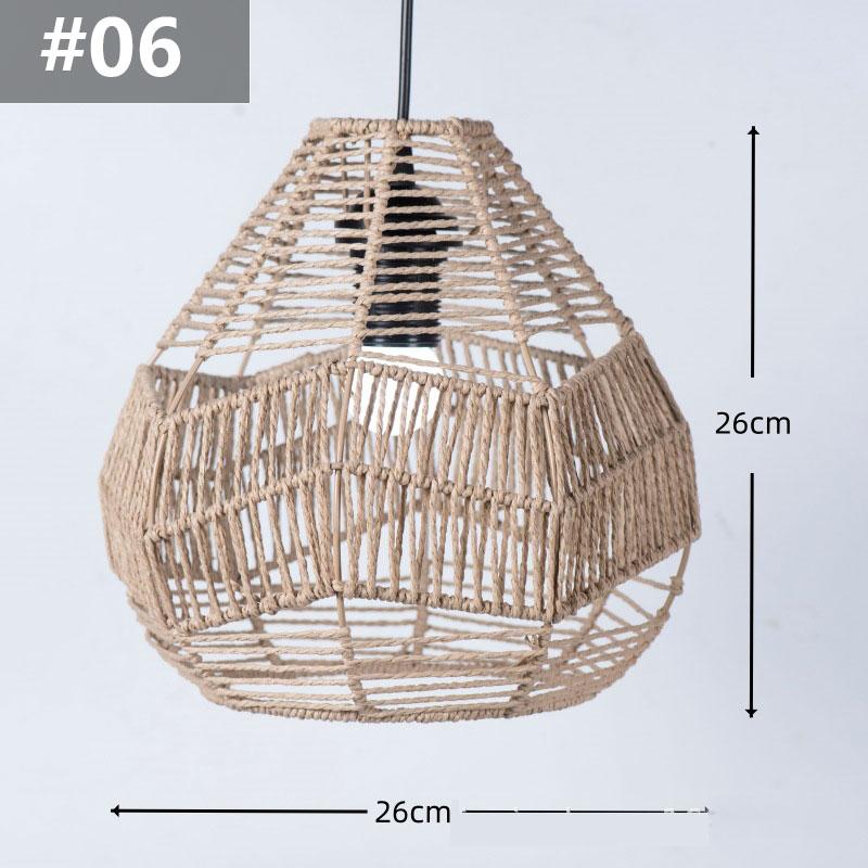 14 Styles Natural Woven Lampshade Vintage Hanging Pendant Lamp Shade Rattan Chandelier Café Restaurant Lighting Home Art Decor