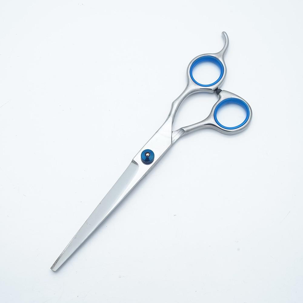 All-Steel Pet Grooming Scissors Set: Flat-Tooth & Curved Trimmers for Dog Hair Care.