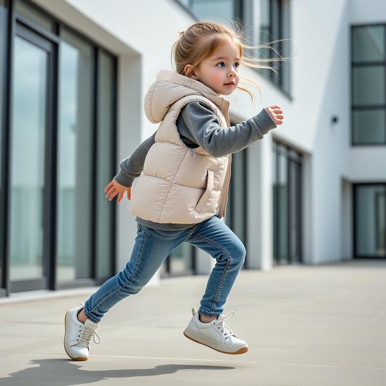 2025 Autumn/Winter Hooded Cotton Vest for Boys & Girls, Warm Sleeveless Jacket for Middle & Big Kids, Elementary School Student Outerwear.