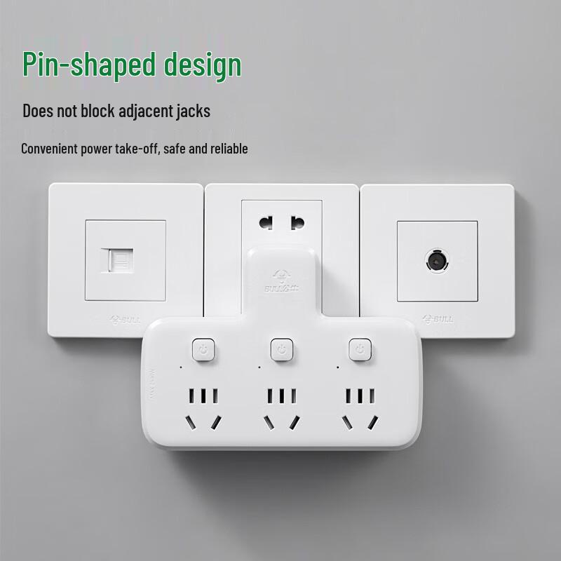 BULL GN-96033 3-Outlet Individually Switched Power Adapter 250V