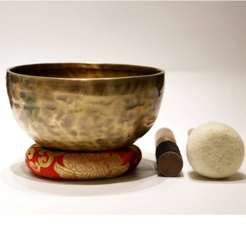 Large Copper Buddha Sound Bowl For Meditation And Religious Rituals With Handcrafted Art