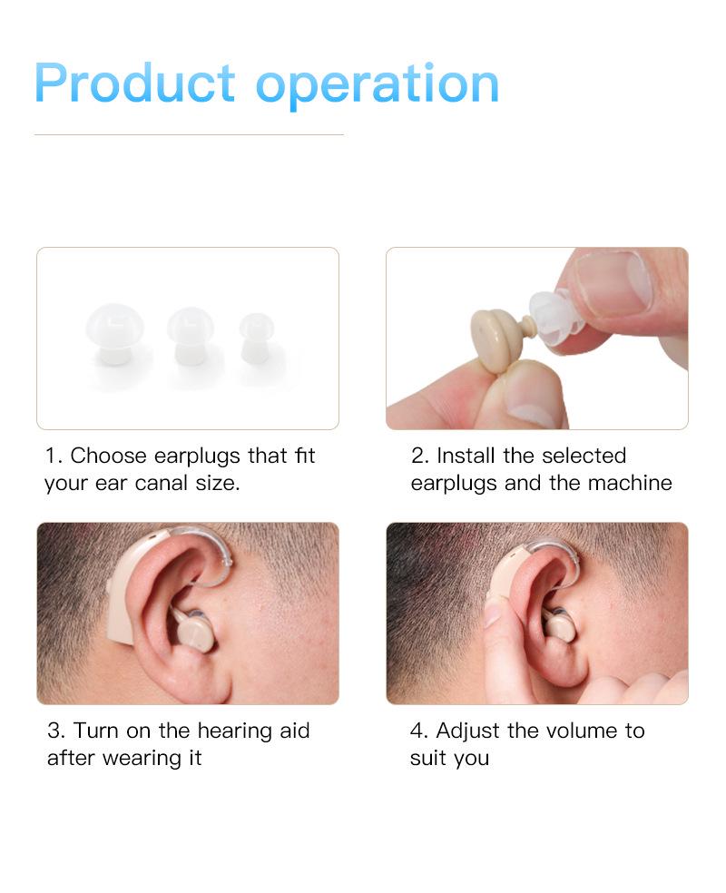 Rechargeable Hearing Aids for the Elderly - Sound Amplifier and Accessories