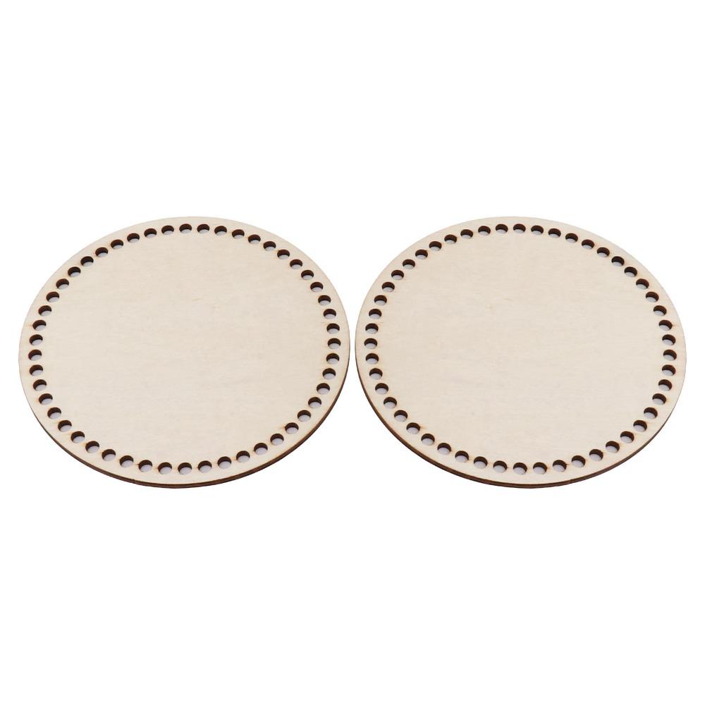 2Pcs Easy Use Wooden Wooden Base Round Durable Bag Base Knitting Tool Basket Making