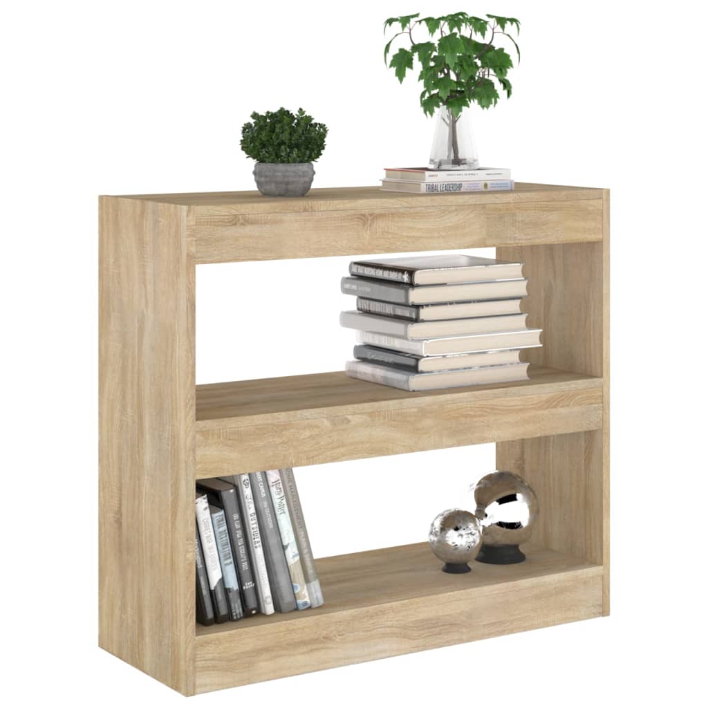 Bookshelf Room Divider Sonoma Oak 80 x 30 x 72 cm
