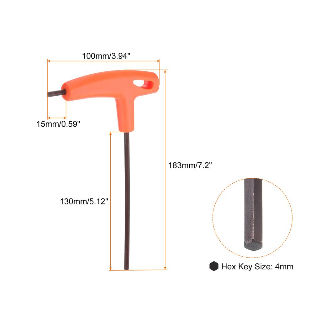 1/2pcs T-Handle Hex Key Wrench 2/3/4/5/6mm Metric T-Key Inner Hexagon Wrenches Spanner for Auto Household Repair Tool