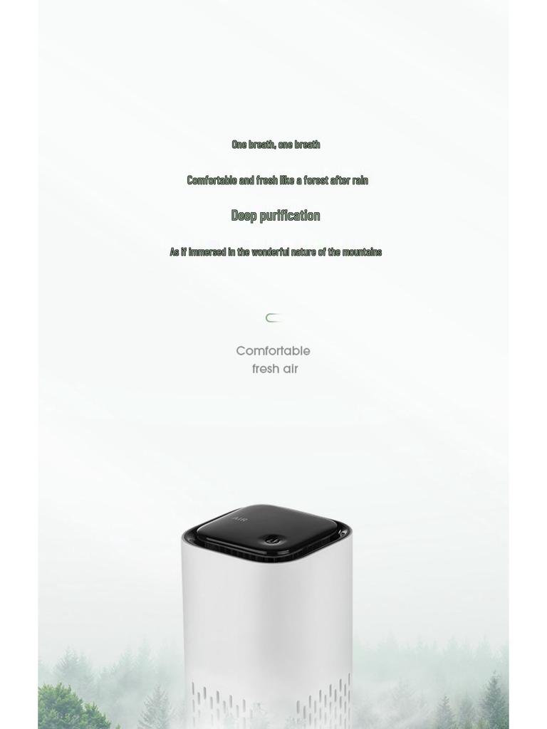 Silent Negative Ion Car & Office Air Purifier - Eliminates Odors & Smoke