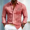 Herrenhemd mit geometrischem Musterdruck, Langarmhemd für Herren, Schwarzes Slim Fit Hemd, Modisches Design, Herrenbekleidung
