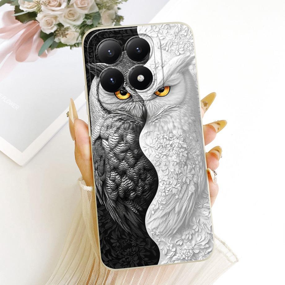 Phone Case For Xiaomi 15T Pro New Fashion Black Cat Cartoon Dragon Animals Pattern Bumper For Xiaomi Mi 15T Liquid Silicone Capa