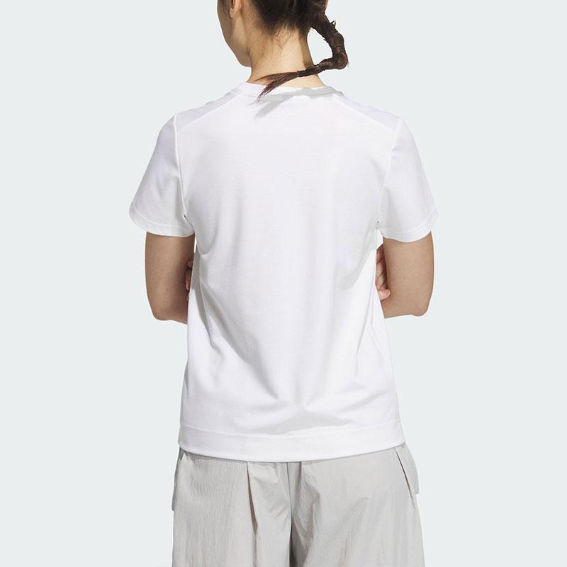 Adidas Graphic Embroidered Crew Neck T-Shirt Women Tops White JD5250