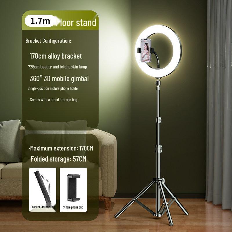 Complete Mobile Streaming Stand with Fill Light for Beauty and Douyin Selfies