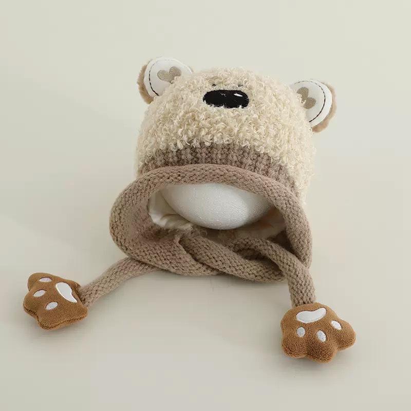 Winter Baby Hat Warm Boys and Girls Bald Hat Cute Super Cute Cartoon Children's Plush Ear Hat