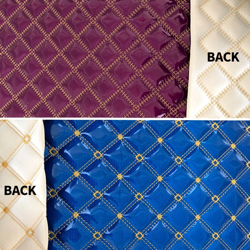 Embroidered Thick Sponge Artificial PU Leather Fabric For Upholstery Furniture Car Floor Background Door Decor Faux Leather
