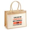 Beach Bag - PLANETEE - Lia Parfaite - Jute with Pocket - Beige Cotton - Printed In France
