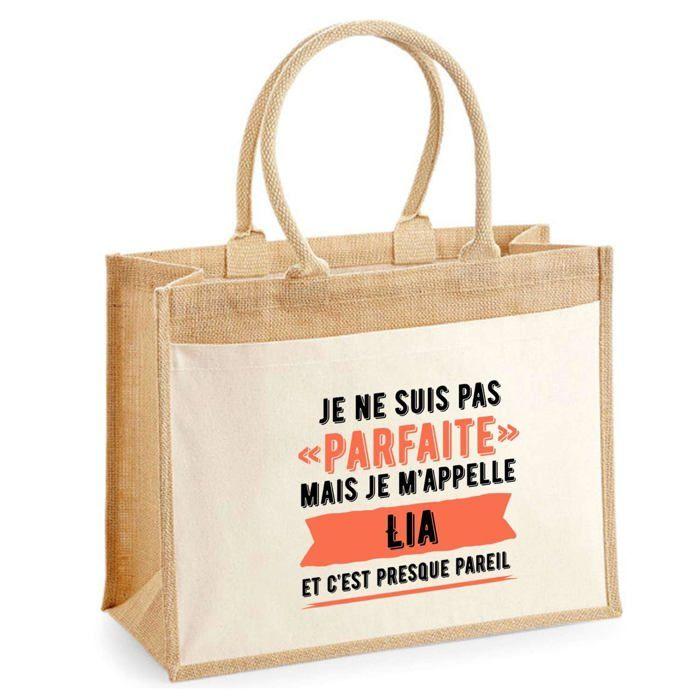 Sac de plage - PLANETEE - Lia Parfaite - jute avec poche - coton beige - imprimé en France