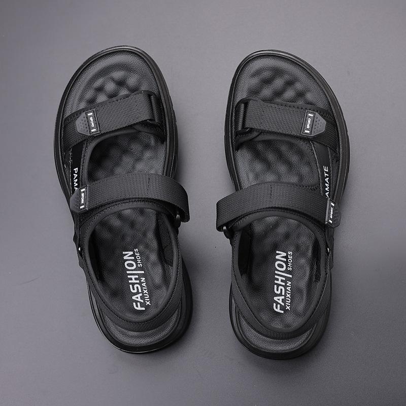 Casual sandals men's trendy summer new men's fashion heightening air cushion beach shoes Velcro sandals men's shoes