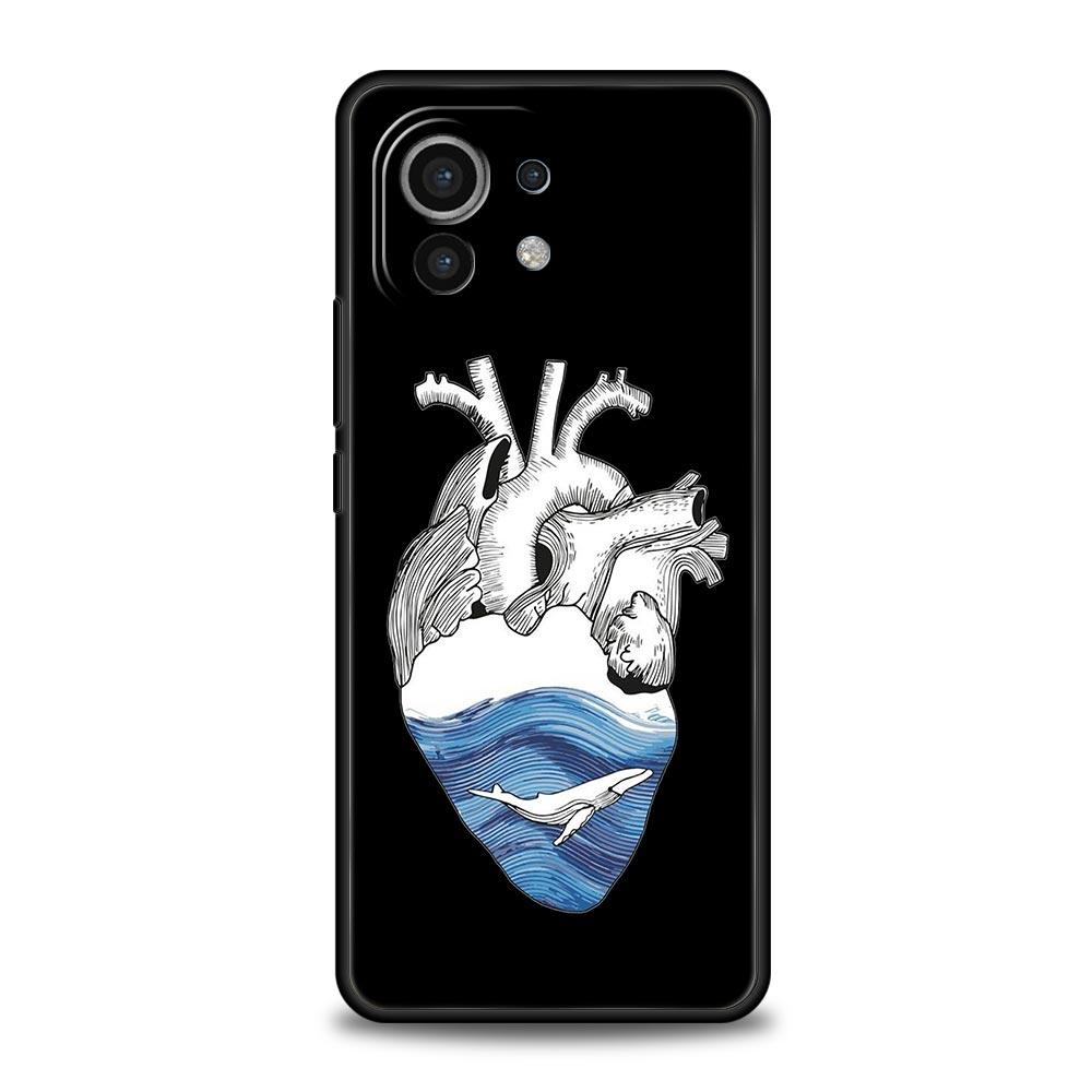 Phone Case For Xiaomi Mi 15 14 14T 13T 12T Pro 12 13 11 Lite 5G 11T X6 X5 Pro Soft TPU Cover Cardiovascular model Heart Medical