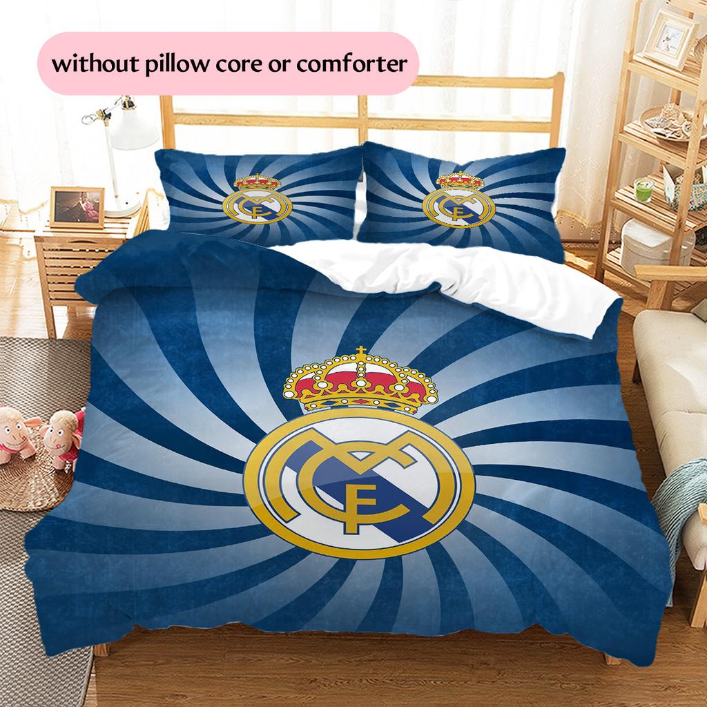 Real Madrid C.F.  Set cu model cuvertură de pat Decorațiune interioară Cadou (1 * față de plapumă + 2 * fețe de pernă fără umplutură)
