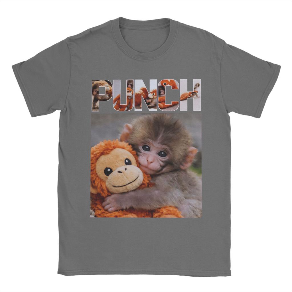 Leisure Punch Monkey Cute TShirts for Unisex Crew Neck Cotton T Shirt Short Sleeve Tees Summer Clothes