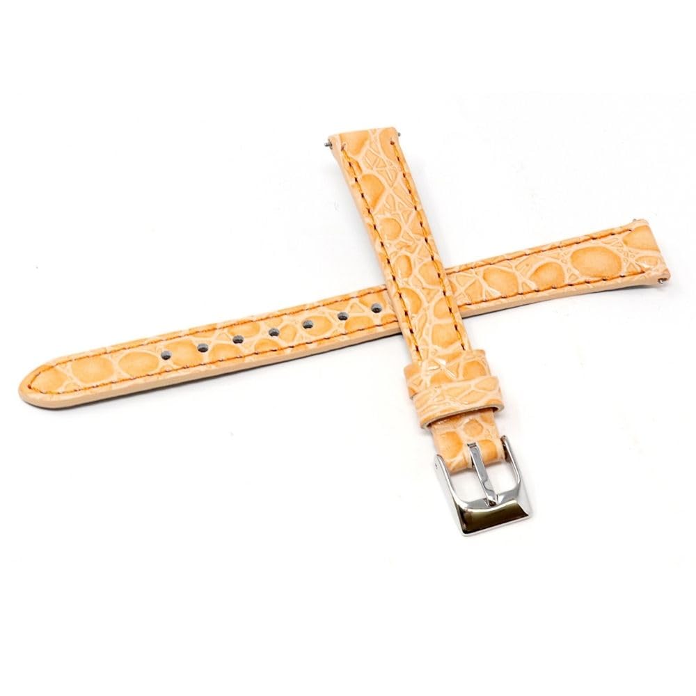 Watch Genuine Leather with Care Instructions [Seiko] Band, 13mm, Strap, Women s, (Orange)