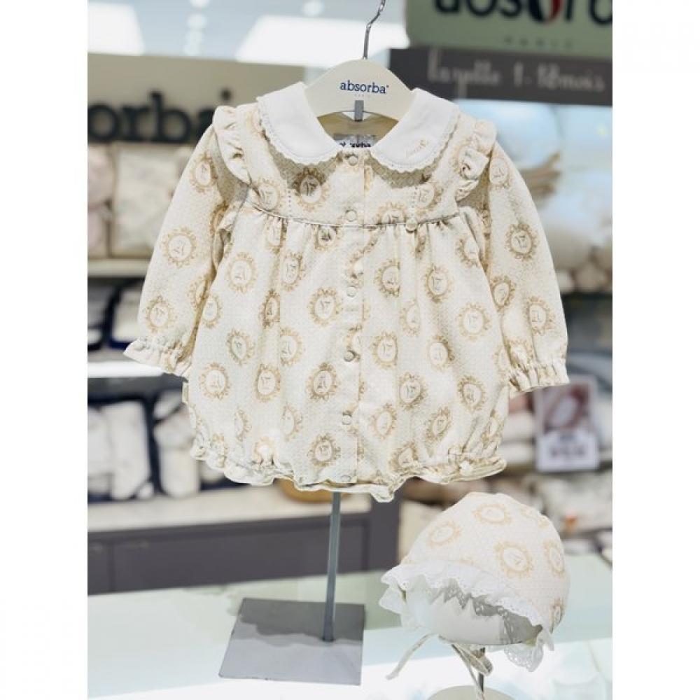 Absorba Romper+bonnets Set Cream A1122305 creamy/80(6-12M)