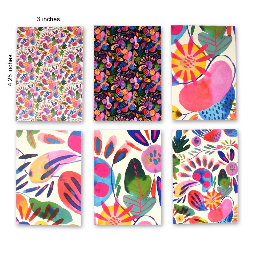 

Doodle Tropical Multicolour Notecards Set Of 12 | 3 X 4.25 Inches, 160 Gsm | Small Greeting & Thank You Cards For Birth Small