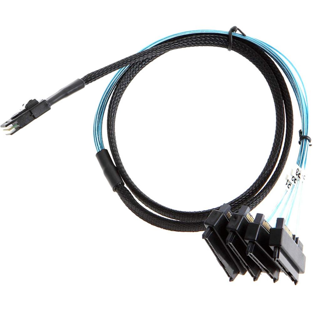 Mini SAS 36P SFF-8087 til 29+15Pin 4 SFF-8482-kontakter SATA Strømkabel Ledning 1m