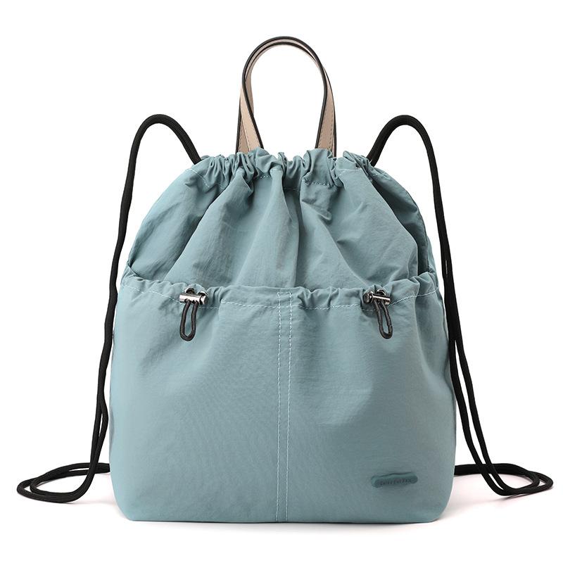 Large Capacity Backpack Women's Fashion Niche Drawstring Schoolbag Bucket Bag Leisure Lightweight Travel Backpack