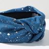 Harmony Wide Knot Denim Polka Dot Headband for Women
