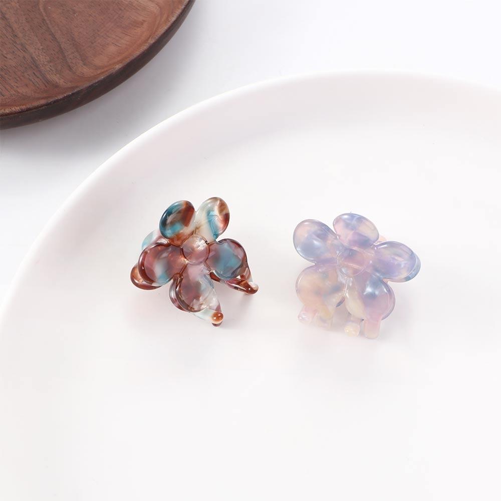 Small Women Elegant Flower grab clip Hair accessories Acetic acid Hair Claw Versatile hairpin
