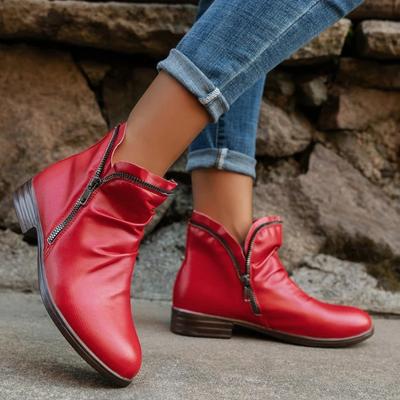 New Women's Boots Pointed Leather Boots Street Comfortable Women's Shoes Wear-resistant Non-slip Womens Casual Shoes Botas Mujer