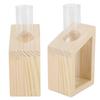 Test Tube Plant Vase Simple Tube Glass Vase Decoration Wooden Frame Hydroponic Plant Container Home Desktop DecorationSingle Tube