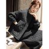 Demana Winter Warm Stand Collar Jacket & Quilted Skirt Set