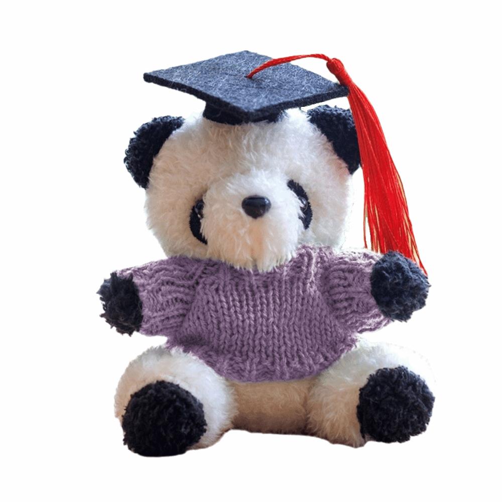 Soft Stuffed Panda Pendant Toy Cute Plush Panda Ornaments  Graduation Gift фиолетовый