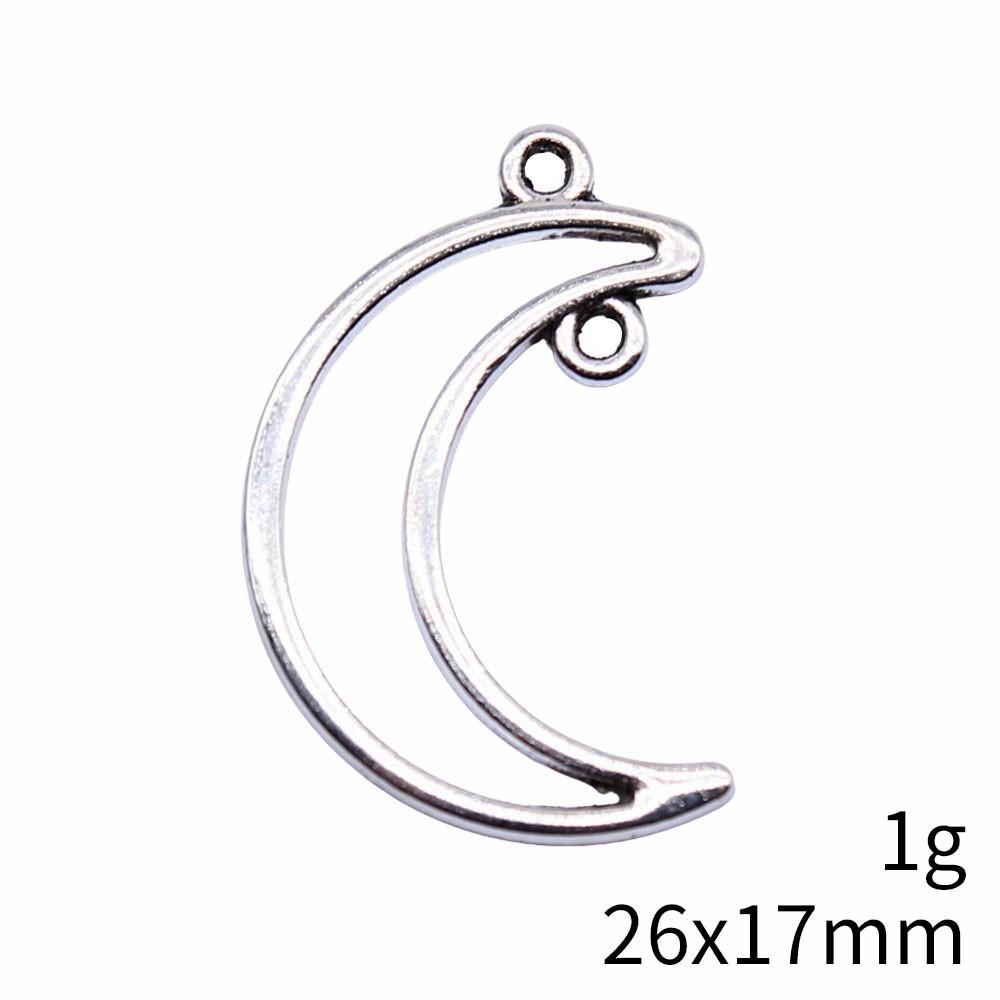 Valentine's Day Accessories Women Water Drop Moon Connector 2 Hole Pendants For Earring Accessories Parts Cheap Cute Stuff Accessory Parts