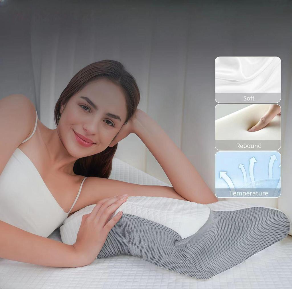 Home Neck Support Crescent Memory Foam Pillow - Zero Pressure & Slow Rebound