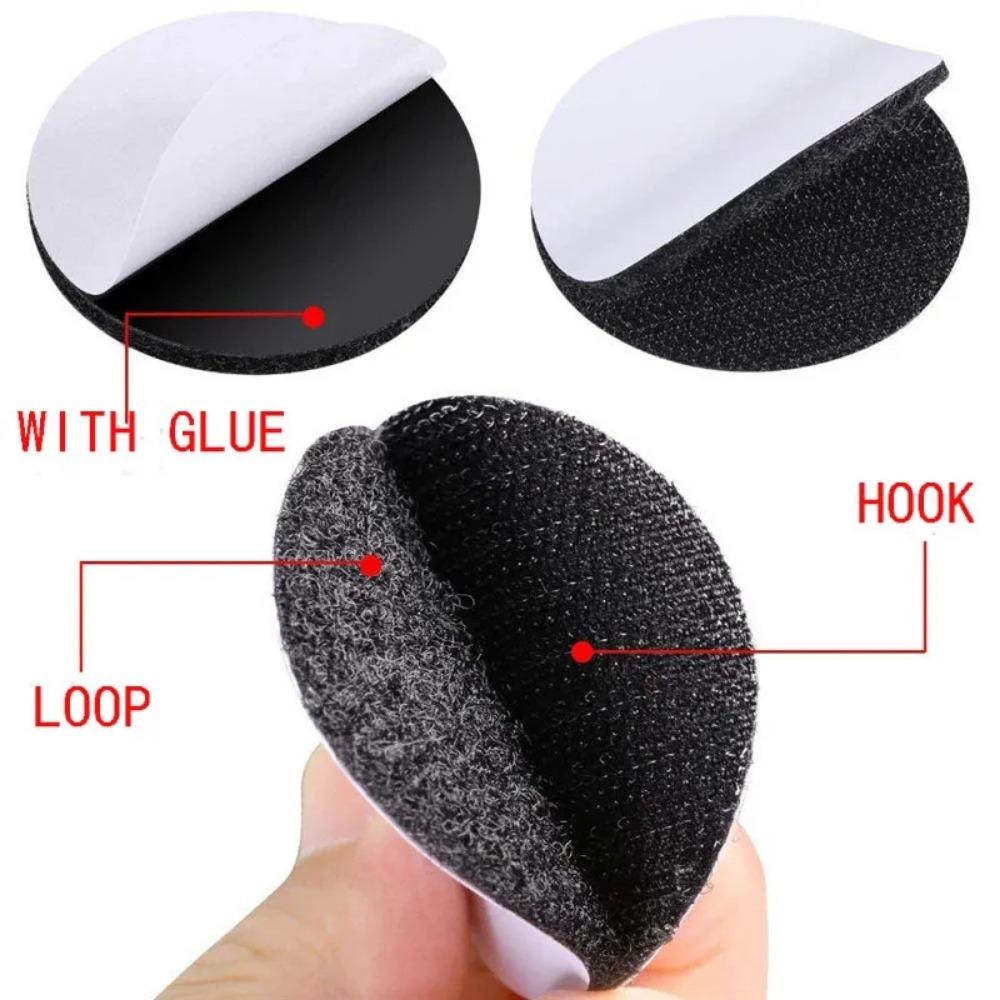 10Pcs Strong Self Adhesive Hook and Loop Fastener Tape DIY Nylon Sticker for Adhesive Fastener Hook Loop with Glue Anti Slip Mat